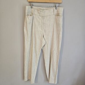 MM Lafleur linen blend pants women's Size 12 sand tan fabric from Italy